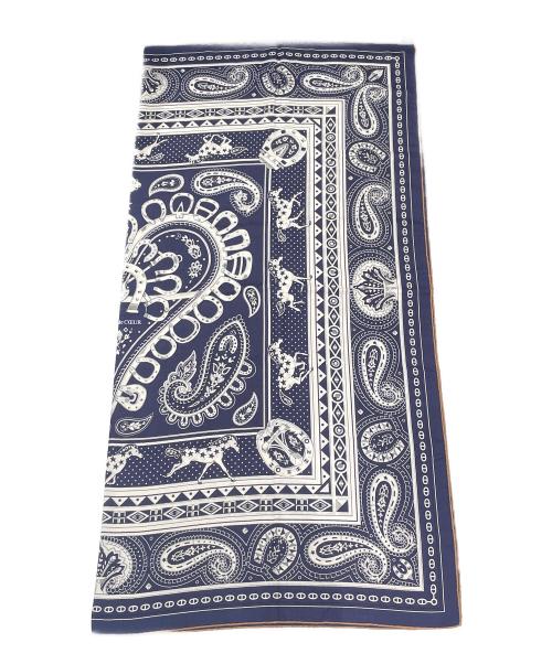 HERMES（エルメス）HERMES (エルメス) カシミヤシルク ショール/Cheval de Coeur Bandana カーキ/ブラン/ノワールの古着・服飾アイテム