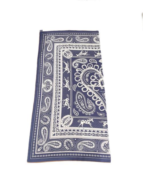 HERMES（エルメス）HERMES (エルメス) カシミヤシルク ショール/Cheval de Coeur Bandana カーキ/ブラン/ノワールの古着・服飾アイテム