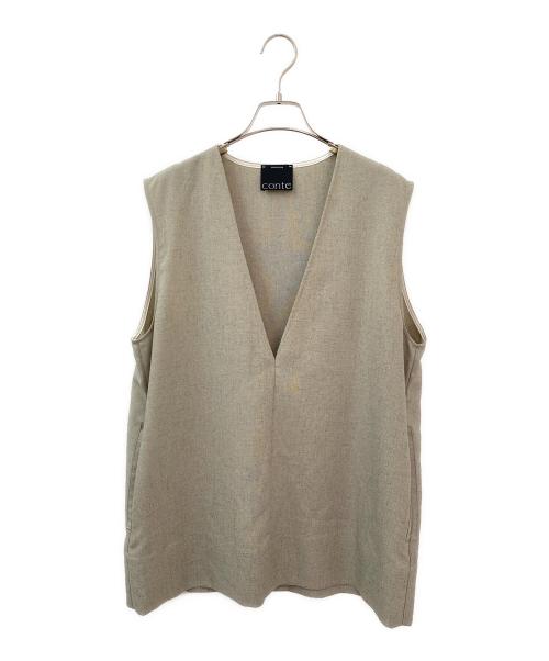 Conte（コンテ）Conte (コンテ) ディープVネック ジレ グレー サイズ:Freeの古着・服飾アイテム
