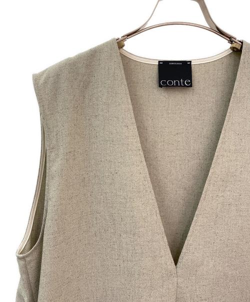 Conte（コンテ）Conte (コンテ) ディープVネック ジレ グレー サイズ:Freeの古着・服飾アイテム