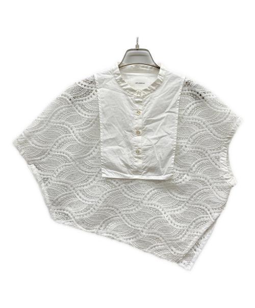 MIDIUMISOLID（ミディウミソリッド）MIDIUMISOLID (ミディウミソリッド) Asymmetry lace pullover ホワイト サイズ:FREEの古着・服飾アイテム
