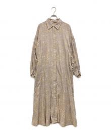 ne quittez pas（ヌキテパ）の古着「CRIMP COTTON PATCH WORK シャツドレス」｜ベージュ
