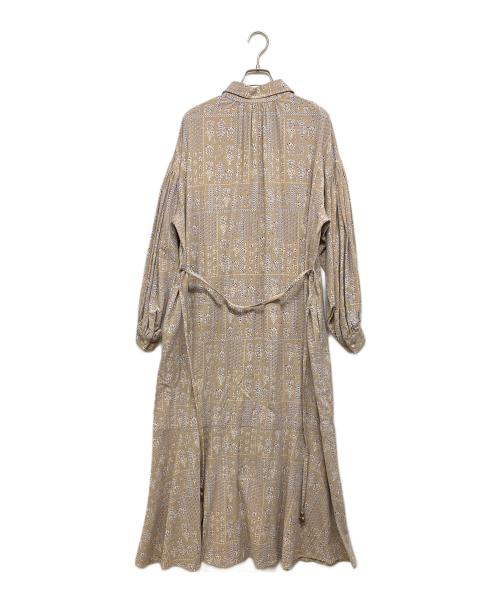 ne quittez pas（ヌキテパ）ne quittez pas (ヌキテパ) CRIMP COTTON PATCH WORK シャツドレス ベージュ サイズ:Mの古着・服飾アイテム