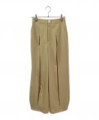 nagonstansナゴンスタンス）の古着「tuck wide trousers」｜ベージュ