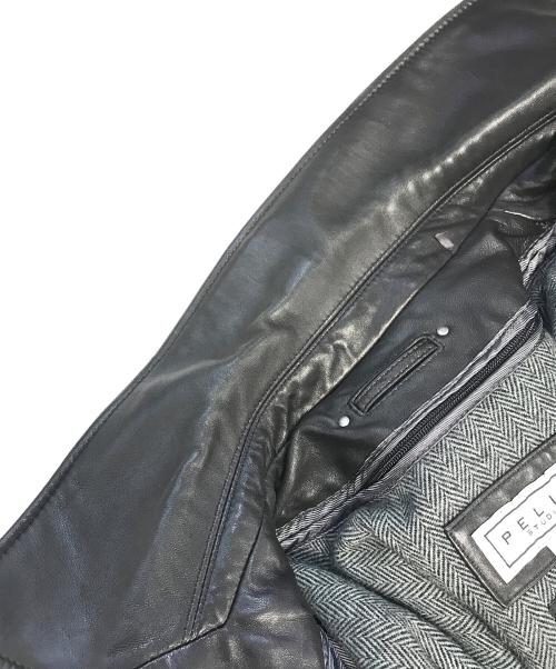 PELLE STUDIO（ペレ スタジオ）PELLE STUDIO (ペレ スタジオ) レザーカーコート ブラック サイズ:Lの古着・服飾アイテム