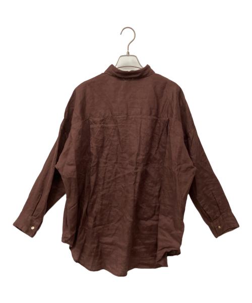 Spick and Span（スピック＆スパン）Spick and Span (スピック＆スパン) 80リネンカシュクール ビッグシャツ ブラウン サイズ:Fの古着・服飾アイテム