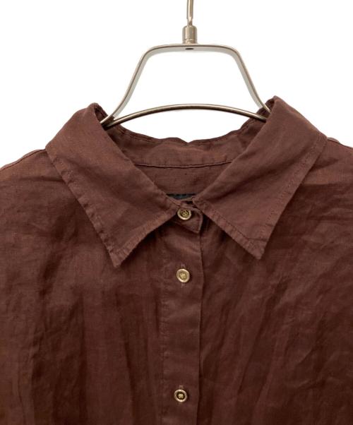 Spick and Span（スピック＆スパン）Spick and Span (スピック＆スパン) 80リネンカシュクール ビッグシャツ ブラウン サイズ:Fの古着・服飾アイテム