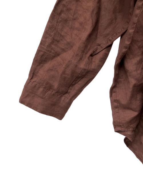 Spick and Span（スピック＆スパン）Spick and Span (スピック＆スパン) 80リネンカシュクール ビッグシャツ ブラウン サイズ:Fの古着・服飾アイテム