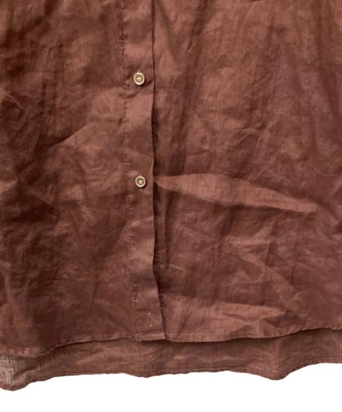 Spick and Span（スピック＆スパン）Spick and Span (スピック＆スパン) 80リネンカシュクール ビッグシャツ ブラウン サイズ:Fの古着・服飾アイテム