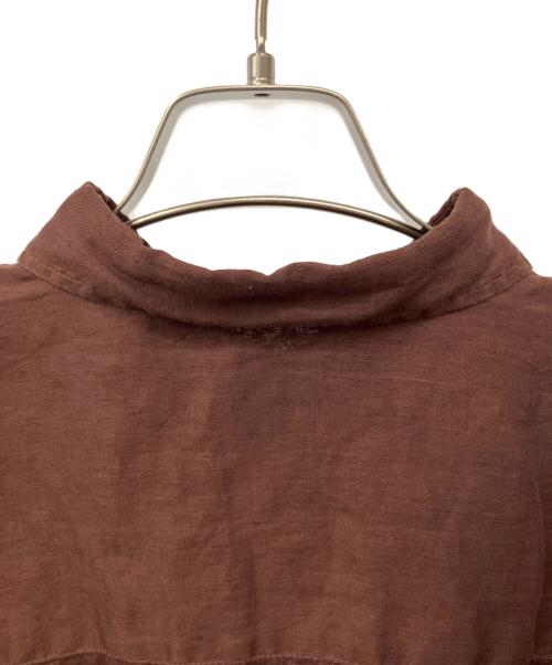 Spick and Span（スピック＆スパン）Spick and Span (スピック＆スパン) 80リネンカシュクール ビッグシャツ ブラウン サイズ:Fの古着・服飾アイテム
