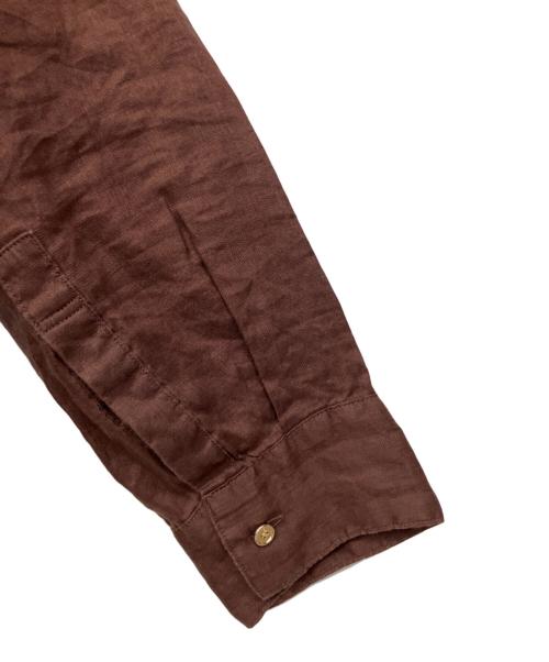 Spick and Span（スピック＆スパン）Spick and Span (スピック＆スパン) 80リネンカシュクール ビッグシャツ ブラウン サイズ:Fの古着・服飾アイテム