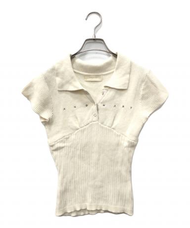 中古・古着通販】ANDMARY (アンドマリー) Lindsay logo tops ホワイト