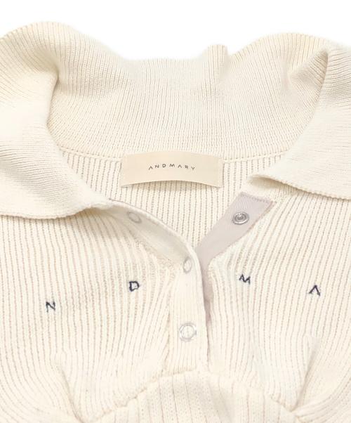 ANDMARY（アンドマリー）ANDMARY (アンドマリー) Lindsay logo tops ホワイト サイズ:SIZE FREEの古着・服飾アイテム