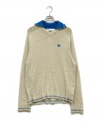 SATURDAYサタデー）の古着「Lausanne V-Neck Collar Knit」｜ブルー×アイボリー