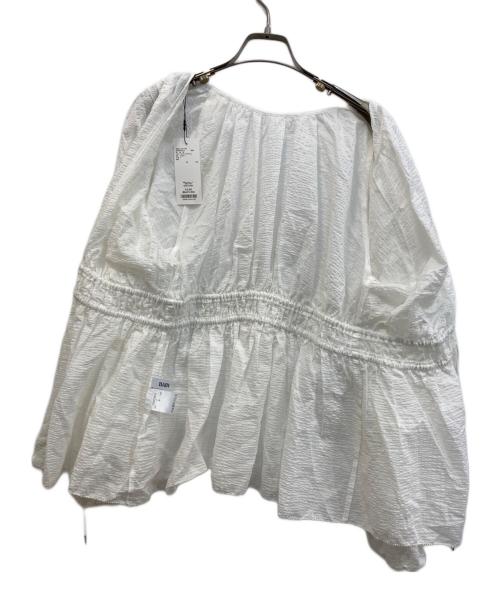 BABYLONE（バビロン）BABYLONE (バビロン) 2WAYサッカーギャザーブラウス ホワイト サイズ:FREE 未使用品の古着・服飾アイテム