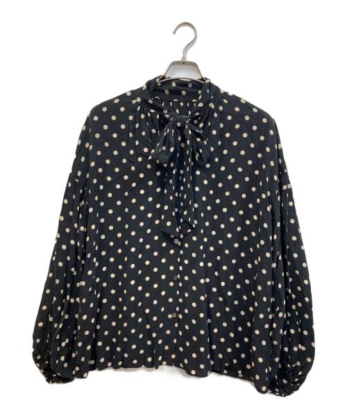journal standard L'essage（ジャーナルスタンダード レサージュ）journal standard L'essage (ジャーナルスタンダード レサージュ) IPEKERドット&フラワー/シアーボウタイブラウス ブラック サイズ:FREEの古着・服飾アイテム