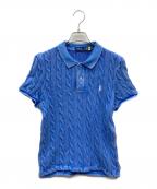 POLO RALPH LAURENポロ・ラルフローレン）の古着「ケーブルニットポロシャツ」｜ブルー