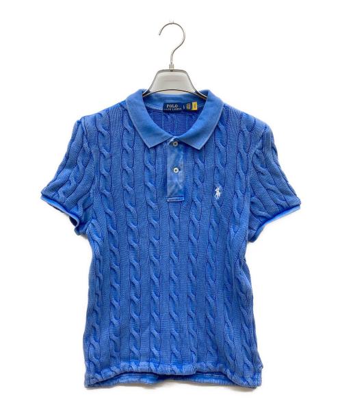 POLO RALPH LAUREN（ポロ・ラルフローレン）POLO RALPH LAUREN (ポロ・ラルフローレン) ケーブルニットポロシャツ ブルー サイズ:Lの古着・服飾アイテム