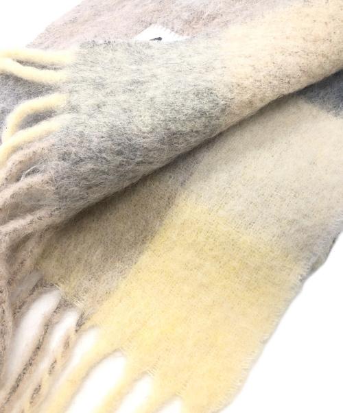 Acne studios（アクネ ストゥディオズ）Acne studios (アクネ ストゥディオズ) モヘアチェックスカーフ グレー×ベージュの古着・服飾アイテム