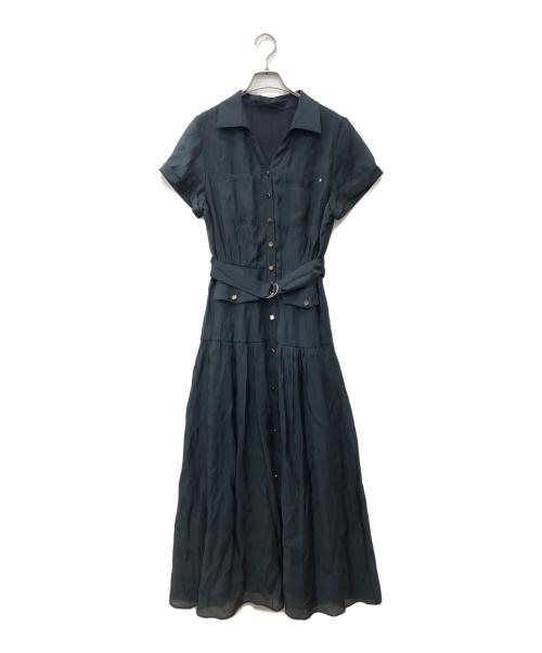 Mystrada（マイストラーダ）Mystrada (マイストラーダ) ポケットシアー半袖シャツワンピース ネイビー サイズ:SIZE 38の古着・服飾アイテム
