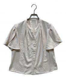 JUSGLITTY（ジャスグリッティー）の古着「チューリップスリーブパールブラウス」｜ベージュ