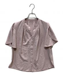 JUSGLITTY（ジャスグリッティー）の古着「チューリップスリーブパールブラウス」｜ピンク