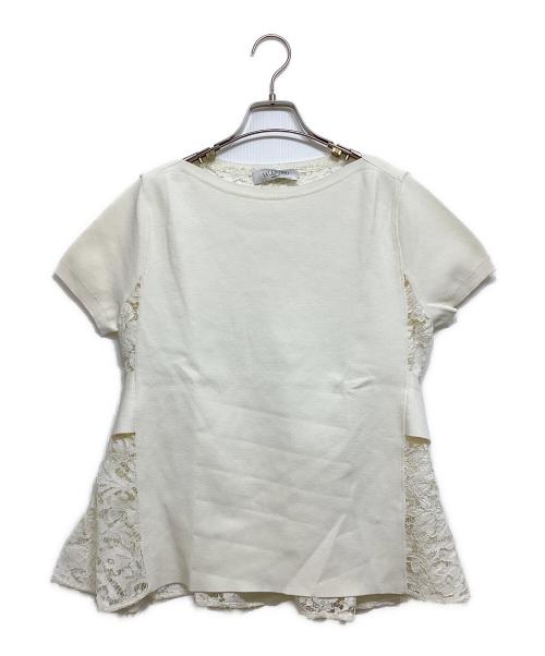VALENTINO（ヴァレンティノ）VALENTINO (ヴァレンティノ) レース切替ニット アイボリー サイズ:Lの古着・服飾アイテム