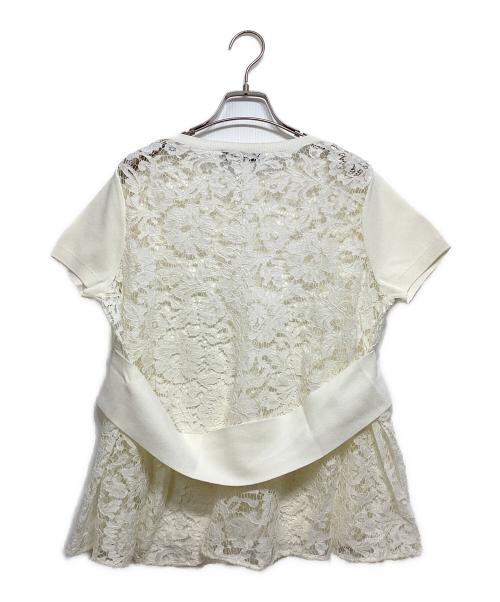 VALENTINO（ヴァレンティノ）VALENTINO (ヴァレンティノ) レース切替ニット アイボリー サイズ:Lの古着・服飾アイテム