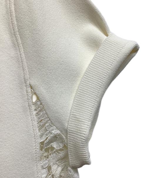 VALENTINO（ヴァレンティノ）VALENTINO (ヴァレンティノ) レース切替ニット アイボリー サイズ:Lの古着・服飾アイテム
