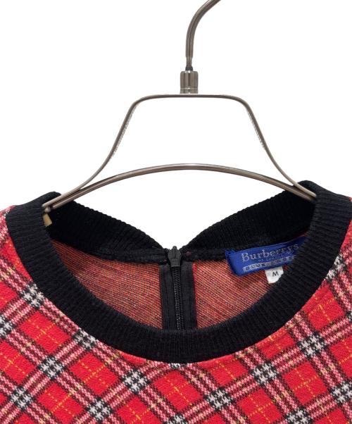 BURBERRY BLUE LABEL（バーバリー ブルー レーベル）BURBERRY BLUE LABEL (バーバリー ブルー レーベル) 半袖チェックワンピース レッド サイズ:Ｍの古着・服飾アイテム