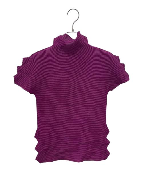 me ISSEY MIYAKE（ミーイッセイ ミヤケ）me ISSEY MIYAKE (ミーイッセイ ミヤケ) ハイネックプリーツカットソー パープル サイズ:Freeの古着・服飾アイテム