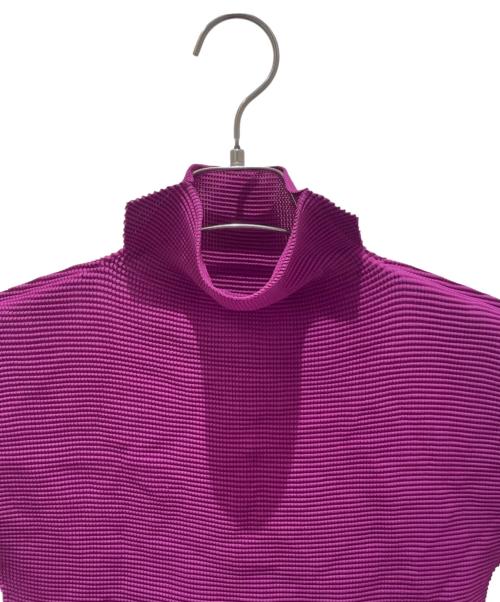 me ISSEY MIYAKE（ミーイッセイ ミヤケ）me ISSEY MIYAKE (ミーイッセイ ミヤケ) ハイネックプリーツカットソー パープル サイズ:Freeの古着・服飾アイテム