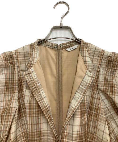 CLANE（クラネ）CLANE (クラネ) SHEER PUFF SLEEVE ONEPIECE ブラウン サイズ:2の古着・服飾アイテム
