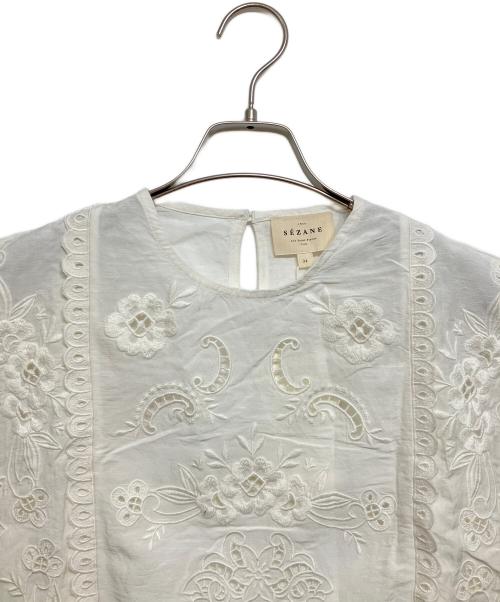 SEZANE（セザンヌ）SEZANE (セザンヌ) TAMY カットレースブラウス エクリュ サイズ:34の古着・服飾アイテム