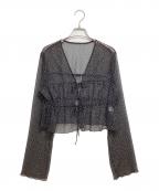 TODAYFULトゥデイフル）の古着「Shirring Dot Cardigan」｜ブラック