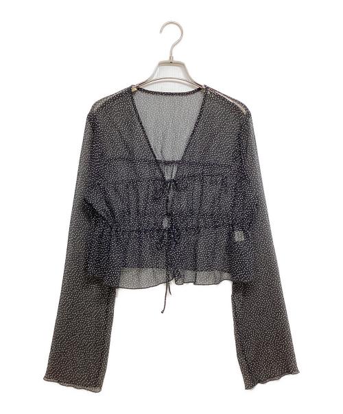 TODAYFUL（トゥデイフル）TODAYFUL (トゥデイフル) Shirring Dot Cardigan ブラック サイズ:Fの古着・服飾アイテム