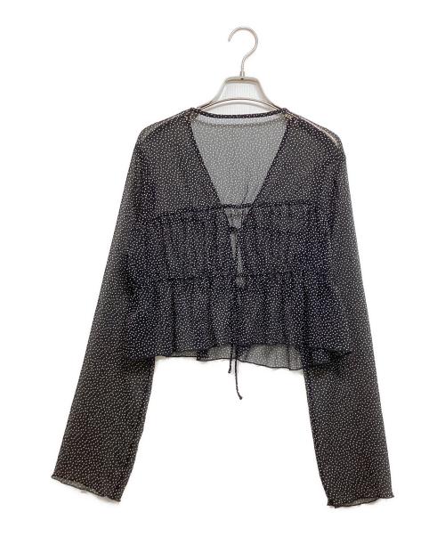 TODAYFUL（トゥデイフル）TODAYFUL (トゥデイフル) Shirring Dot Cardigan ブラック サイズ:Fの古着・服飾アイテム