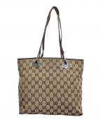 GUCCIグッチ）の古着「GGキャンバス トートバッグ」｜ベージュ×ブラウン