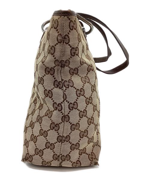 GUCCI（グッチ）GUCCI (グッチ) GGキャンバス トートバッグ ベージュ×ブラウンの古着・服飾アイテム