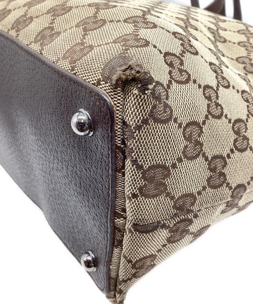 GUCCI（グッチ）GUCCI (グッチ) GGキャンバス トートバッグ ベージュ×ブラウンの古着・服飾アイテム