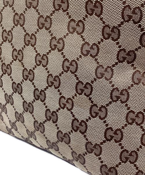 GUCCI（グッチ）GUCCI (グッチ) GGキャンバス トートバッグ ベージュ×ブラウンの古着・服飾アイテム
