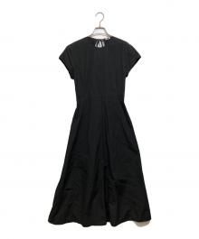 H BEAUTY&YOUTH（エイチ ビューティー&ユース）の古着「TYPEWRITER CLOTH FRENCH SLEEVE DRESS」｜ブラック