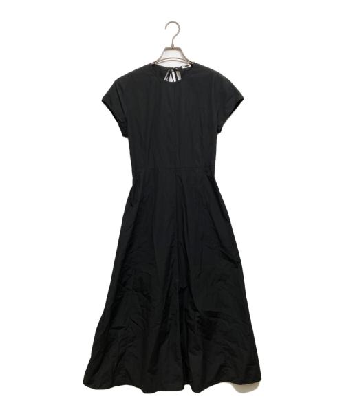H BEAUTY&YOUTH（エイチ ビューティー&ユース）H BEAUTY&YOUTH (エイチ ビューティー&ユース) TYPEWRITER CLOTH FRENCH SLEEVE DRESS ブラック サイズ:Fの古着・服飾アイテム