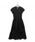 H BEAUTY&YOUTH（エイチ ビューティー&ユース）の古着「TYPEWRITER CLOTH FRENCH SLEEVE DRESS」｜ブラック