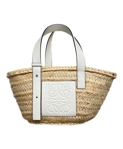 LOEWE（ロエベ）LOEWE (ロエベ) BASKET SMALL BAG ナチュラルベージュ×ホワイトの古着・服飾アイテム