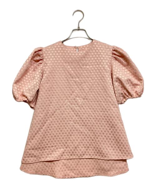 UNMINOU（アンミヌ）UNMINOU (アンミヌ) ふくれドットフレアブラウス ピンク サイズ:Fの古着・服飾アイテム