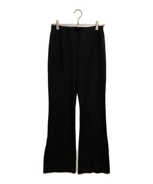 NOLLEY'S（ノーリーズ）NOLLEY'S (ノーリーズ) ウォッシャブルソフトリブフレアパンツ ブラック サイズ:38の古着・服飾アイテム