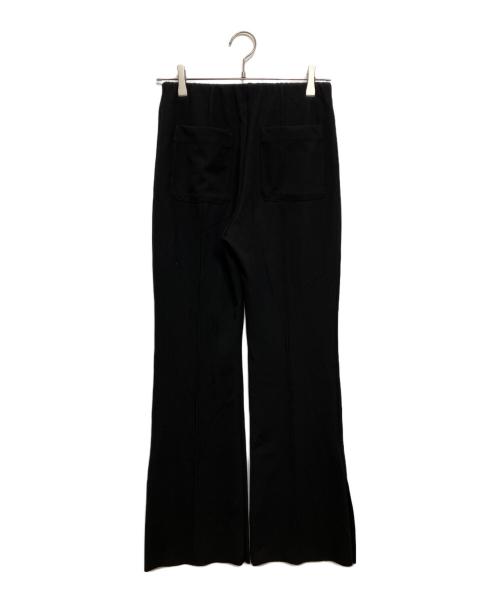 NOLLEY'S（ノーリーズ）NOLLEY'S (ノーリーズ) ウォッシャブルソフトリブフレアパンツ ブラック サイズ:38の古着・服飾アイテム