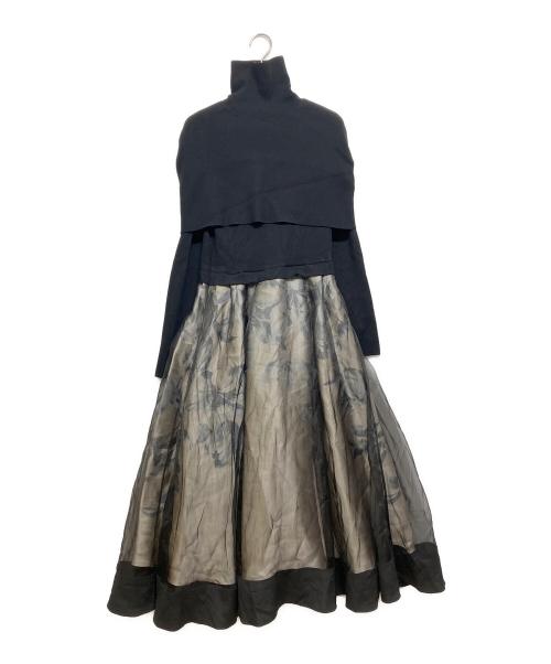 CELFORD（セルフォード）CELFORD (セルフォード) タートルケープ付きドッキングワンピース ブラック サイズ:SIZE38の古着・服飾アイテム