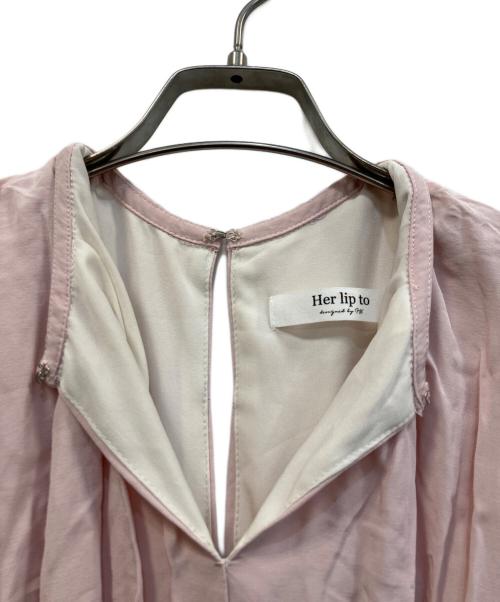 HER LIP TO（ハーリップトゥ）Her lip to (ハーリップトゥ) Fountain Lace Up Bow Dress ピンク サイズ:Sの古着・服飾アイテム